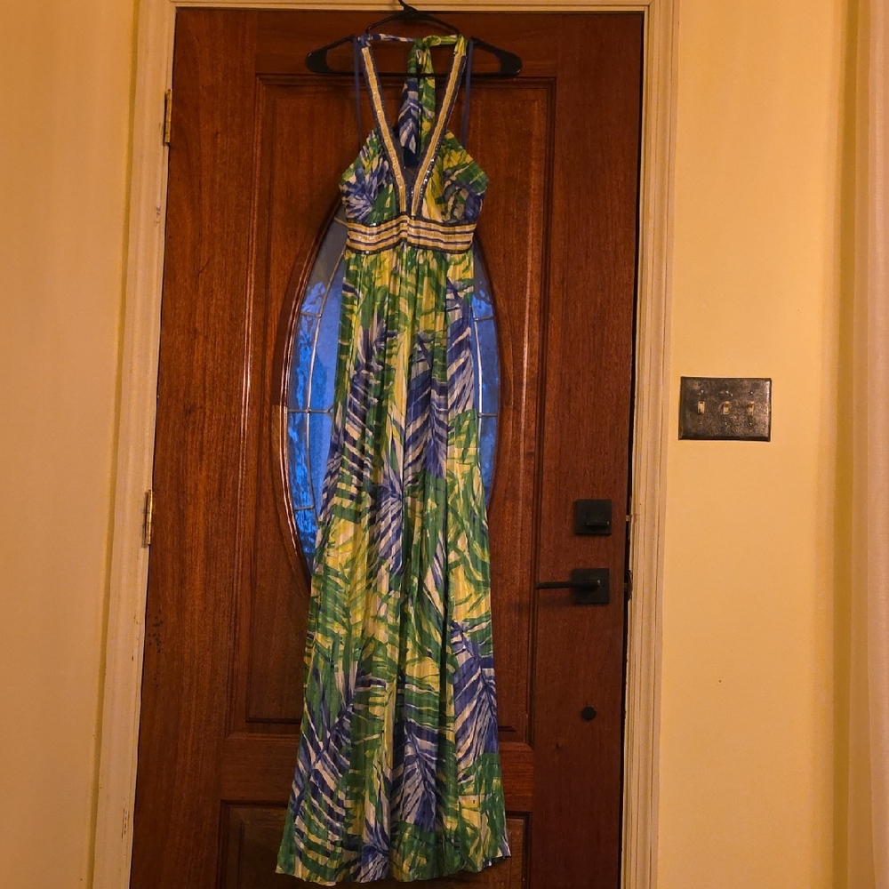 BCBGMaxAzria Elegant Silk Halter Dress